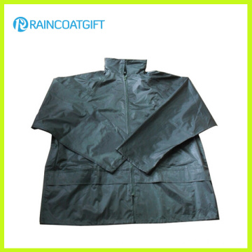 Chaqueta impermeable de poliéster PVC para hombres Rpe-104